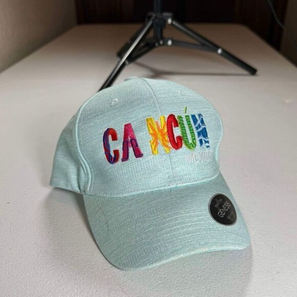 Cancun Mexico Hat Cap Strap Back Mens Blue Adjustable Logo - Picture 7 of 12